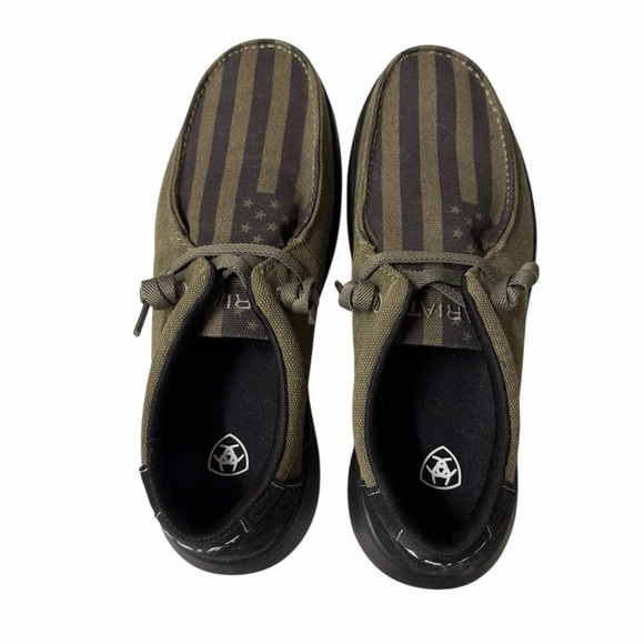 ARIAT Mens Hilo Dusted Olive Green American Flag Casual Shoe Size 7 - Picture 8 of 12